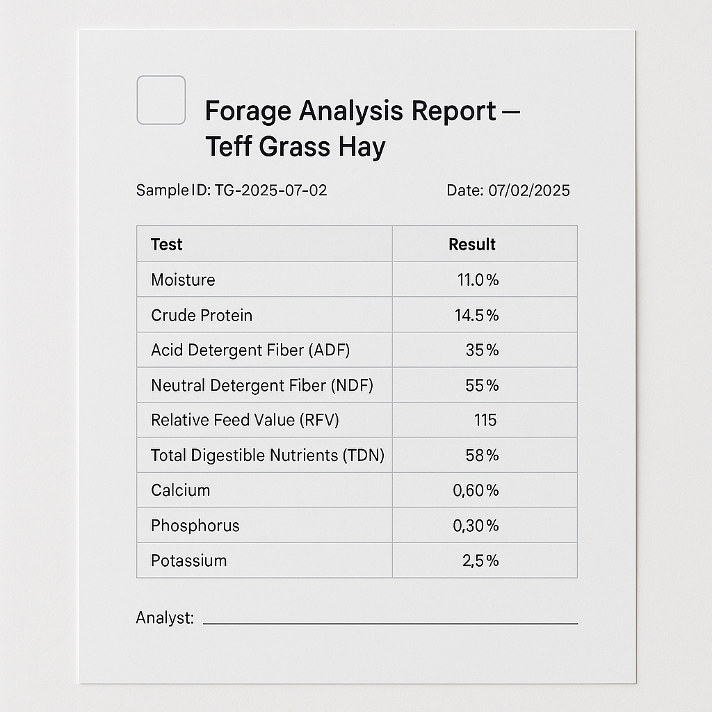 Teff Grass Test Results